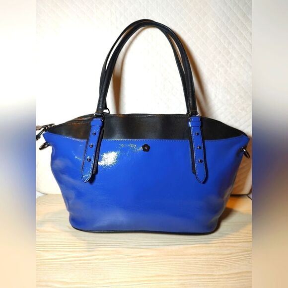 Eric Javits Handbags - NWOT Eric Javits Blue Black Satchel Hand Bag shoulder
